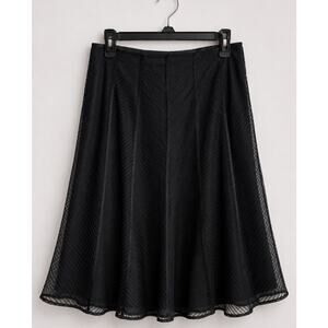 Ann Taylor Black Sheer Midi Skirt – Size 6 – Y2K Vintage Inspired